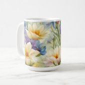 Exquisite, raffinierte Frühlingsblumen. Malerei Kaffeetasse (Vorderseite Links)