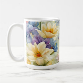 Exquisite, raffinierte Frühlingsblumen. Malerei Kaffeetasse