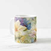 Exquisite, raffinierte Frühlingsblumen. Malerei Kaffeetasse (Vorderseite Links)