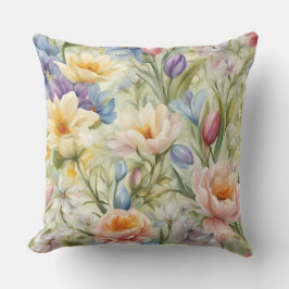 Exquisite, raffinierte Frühlingsblumen. Malerei Kissen