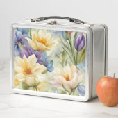 Exquisite, raffinierte Frühlingsblumen. Malerei Metall Brotdose (Beispiel)