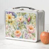 Exquisite, raffinierte Frühlingsblumen. Malerei Metall Brotdose (Beispiel)