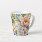 Exquisite, raffinierte Frühlingsblumen. Malerei Milchtasse (Rechte Ecke)