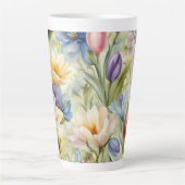 Exquisite, raffinierte Frühlingsblumen. Malerei Milchtasse (Vorderseite)