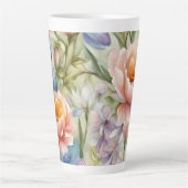 Exquisite, raffinierte Frühlingsblumen. Malerei Milchtasse (Vorderseite)