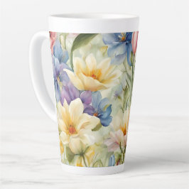 Exquisite, raffinierte Frühlingsblumen. Malerei Milchtasse