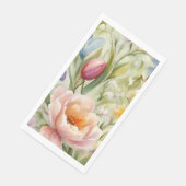 Exquisite, raffinierte Frühlingsblumen. Malerei Serviette (Ecke)