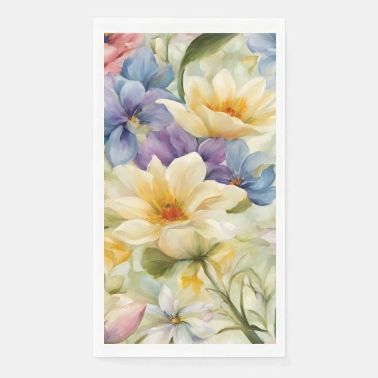 Exquisite, raffinierte Frühlingsblumen. Malerei Serviette (Vorderseite)