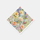 Exquisite, raffinierte Frühlingsblumen. Malerei Serviette (Ecke)