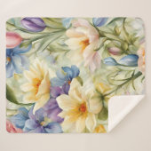 Exquisite, raffinierte Frühlingsblumen. Malerei Sherpadecke (Vorderseite (Horizontal))