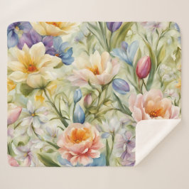 Exquisite, raffinierte Frühlingsblumen. Malerei Sherpadecke