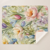 Exquisite, raffinierte Frühlingsblumen. Malerei Sherpadecke (Vorderseite (Horizontal))