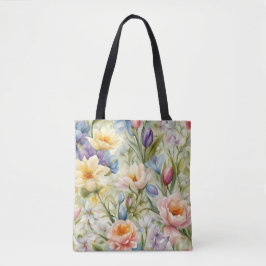 Exquisite, raffinierte Frühlingsblumen. Malerei Tasche