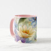 Exquisite, raffinierte Frühlingsblumen. Malerei Tasse (Vorderseite Links)