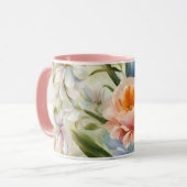 Exquisite, raffinierte Frühlingsblumen. Malerei Tasse (Vorderseite Links)