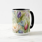 Exquisite, raffinierte Frühlingsblumen. Malerei Tasse (VorderseiteRechts)