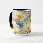 Exquisite, raffinierte Frühlingsblumen. Malerei Tasse (Vorderseite Links)