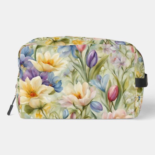 Exquisite, raffinierte Frühlingsblumen. Malerei Waschbeutel (Rückseite)