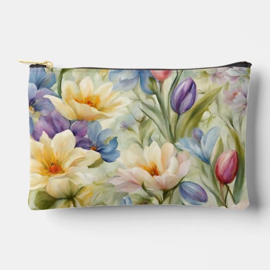 Exquisite, raffinierte Frühlingsblumen. Malerei Zubehörtasche (Vorderseite)