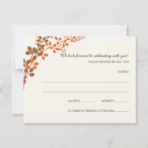 Exquisite Reben (Bronze & Orange) RSVP Postkarte