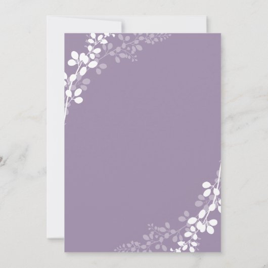 Exquisite Reben zum Hochzeitsempfang | LILA Einladung (Rückseite)