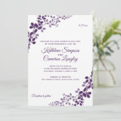 Exquisite Reben zum Hochzeitsfeiern - Pflaumen / L Einladung (Stehend Vorderseite)