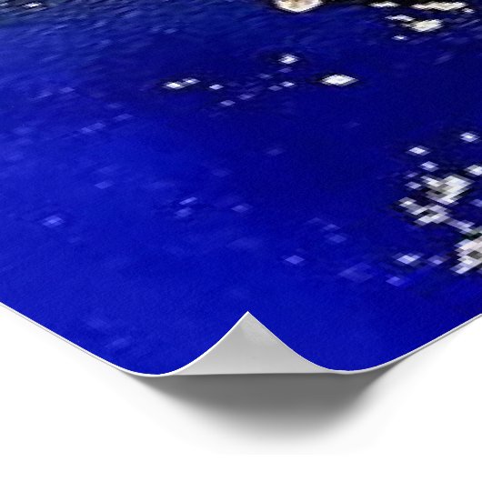 Exquisite Red Blue Gold Abstrakte Kunst Poster (Ecke)