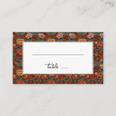 Exquisite Red Floral Border Platzkarte (Vorderseite)