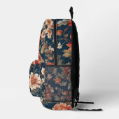 Exquisite Retro Orange Rose, Blätter und Blume Bedruckter Rucksack (Rechts)
