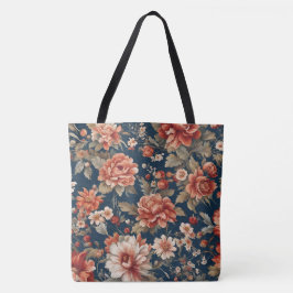 Exquisite Retro Orange Rose, Blätter und Blume Tasche