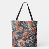 Exquisite Retro Orange Rose, Blätter und Blume Tasche (Rückseite)