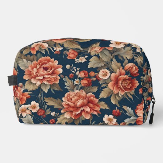 Exquisite Retro Orange Rose, Blätter und Blume Waschbeutel (Vorderseite)