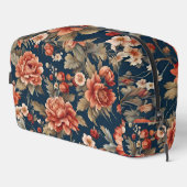 Exquisite Retro Orange Rose, Blätter und Blume Waschbeutel (Rechte Ecke)