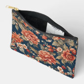 Exquisite Retro Orange Rose, Blätter und Blume Zubehörtasche (Offen)