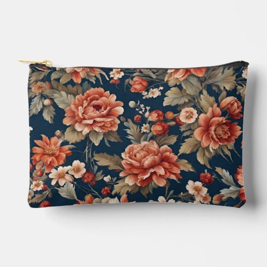 Exquisite Retro Orange Rose, Blätter und Blume Zubehörtasche (Vorderseite)
