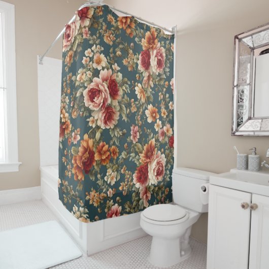Exquisite romantische Rose und wunderschöne Blume Duschvorhang (Beispiel)