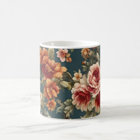 Exquisite romantische Rose und wunderschöne Blume Kaffeetasse (Mittel)