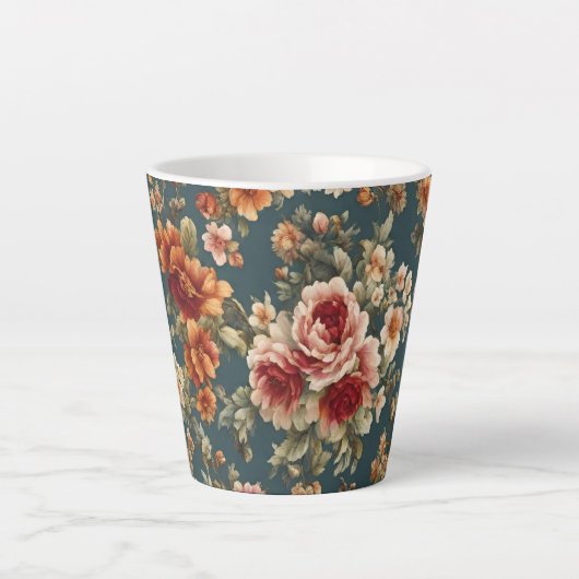 Exquisite romantische Rose und wunderschöne Blume Milchtasse (Vorderseite)