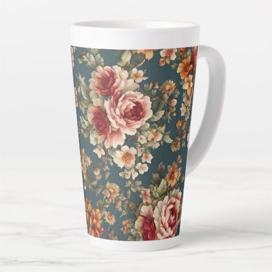 Exquisite romantische Rose und wunderschöne Blume Milchtasse (Rechte Ecke)