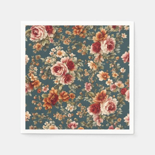 Exquisite romantische Rose und wunderschöne Blume Serviette (Vorderseite)