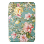 Exquisite Rosa, Gelbe Magnolien mit weißen Blume Badematte (Vorderseite Vertikal)