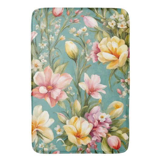 Exquisite Rosa, Gelbe Magnolien mit weißen Blume Badematte (Vorderseite Vertikal)