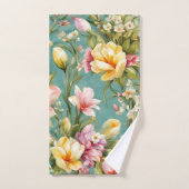 Exquisite Rosa, Gelbe Magnolien mit weißen Blume Badhandtuch Set (Handtuch)