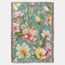 Exquisite Rosa, Gelbe Magnolien mit weißen Blume Decke