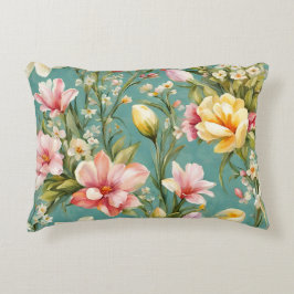 Exquisite Rosa, Gelbe Magnolien mit weißen Blume Dekokissen