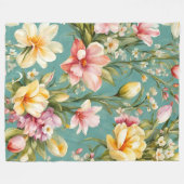 Exquisite Rosa, Gelbe Magnolien mit weißen Blume Fleecedecke (Vorderseite (Horizontal))