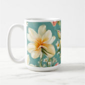 Exquisite Rosa, Gelbe Magnolien mit weißen Blume Kaffeetasse (Links)