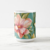 Exquisite Rosa, Gelbe Magnolien mit weißen Blume Kaffeetasse (Mittel)