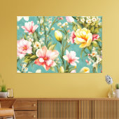 Exquisite Rosa, Gelbe Magnolien mit weißen Blume Leinwanddruck (Insitu (Wohnzimmer))