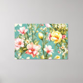 Exquisite Rosa, Gelbe Magnolien mit weißen Blume Leinwanddruck (Vorderseite)